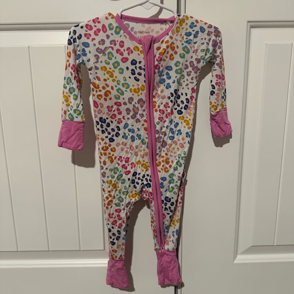 Little Sleepies Bright Leopard Pajamas Soft Stretchy Fabric
